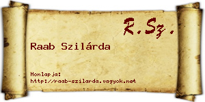 Raab Szilárda névjegykártya